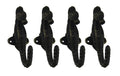 Set of 4 Faux Aged Bronze Finish Cast Iron Seahorse Wall Hooks V8017
