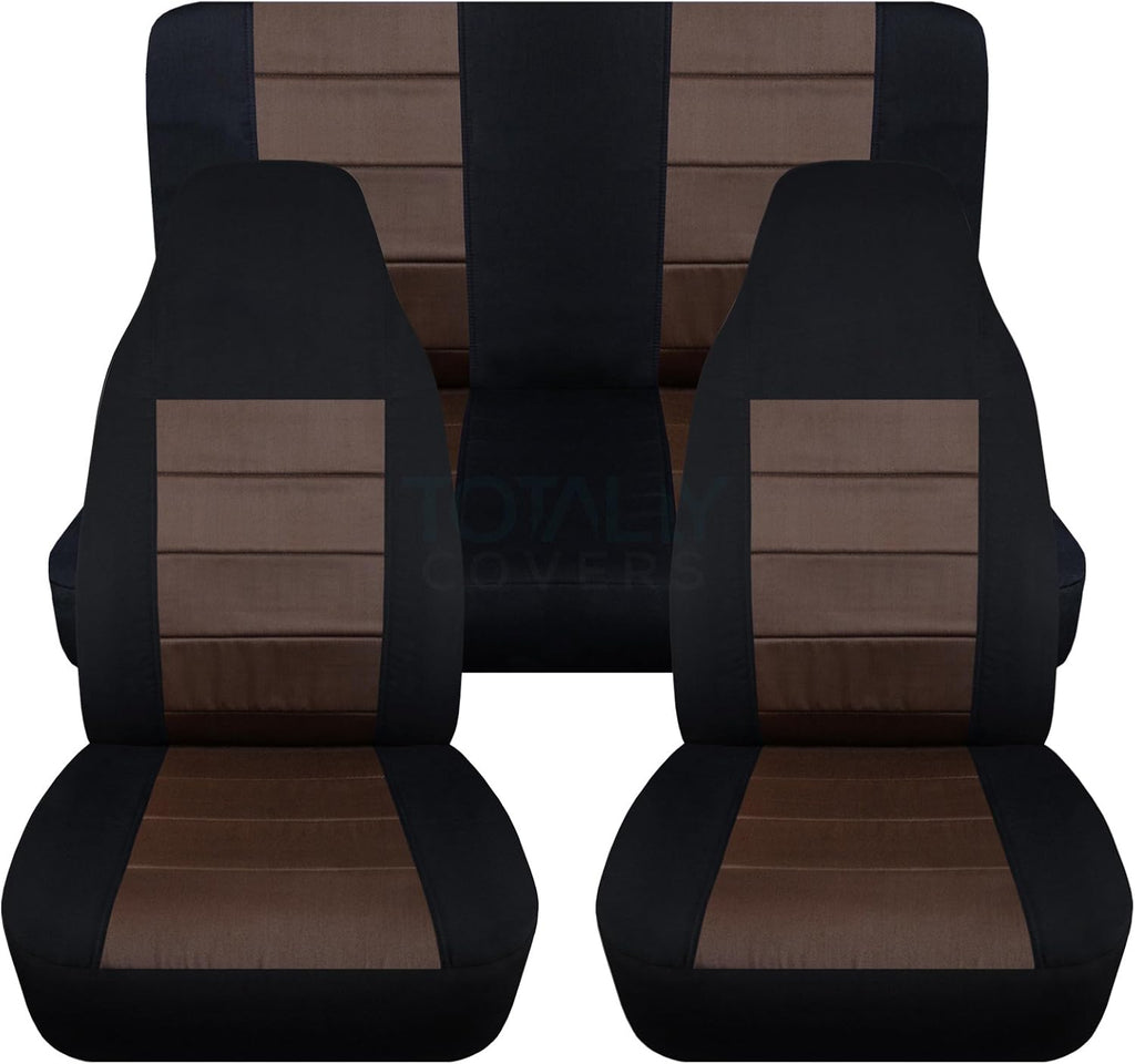 Black & Purple Full Set Front & Rear Seat Covers for 2-Door Jeep Wrangler TJ D644937