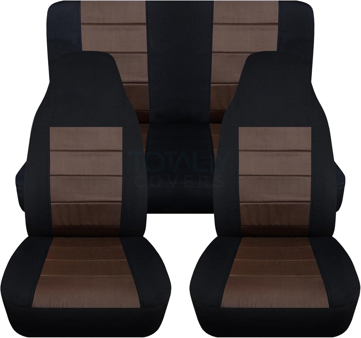 Black & Purple Full Set Front & Rear Seat Covers for 2-Door Jeep Wrangler TJ D644937