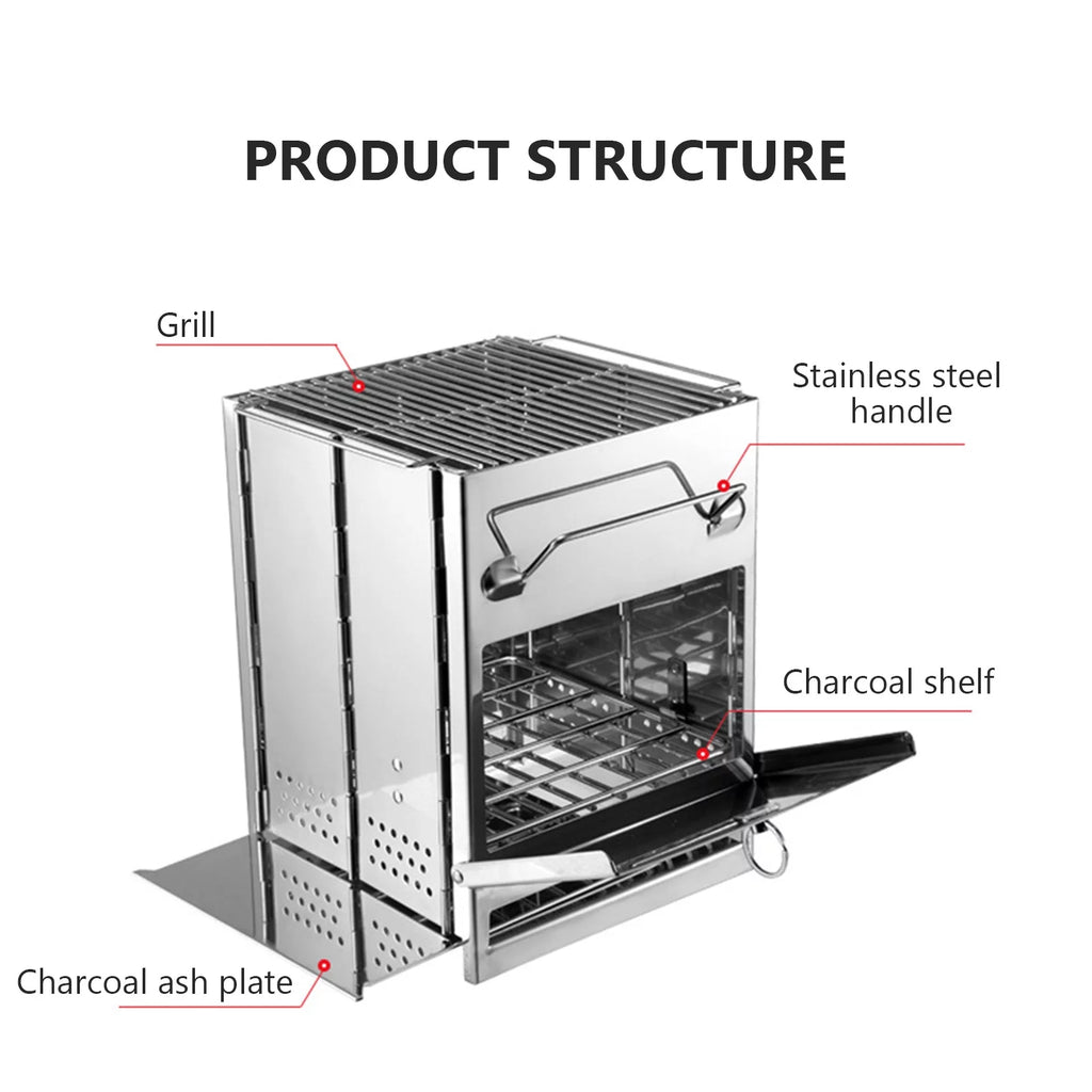 Foldable Stainless Steel Charcoal Grill R109