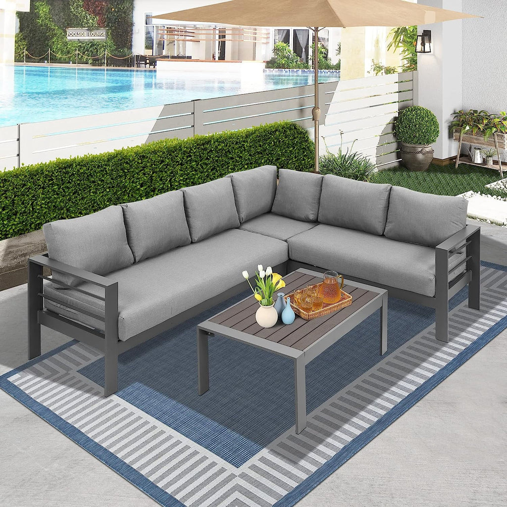 Aluminum Outdoor Patio Furniture Set with Dining Table U96593