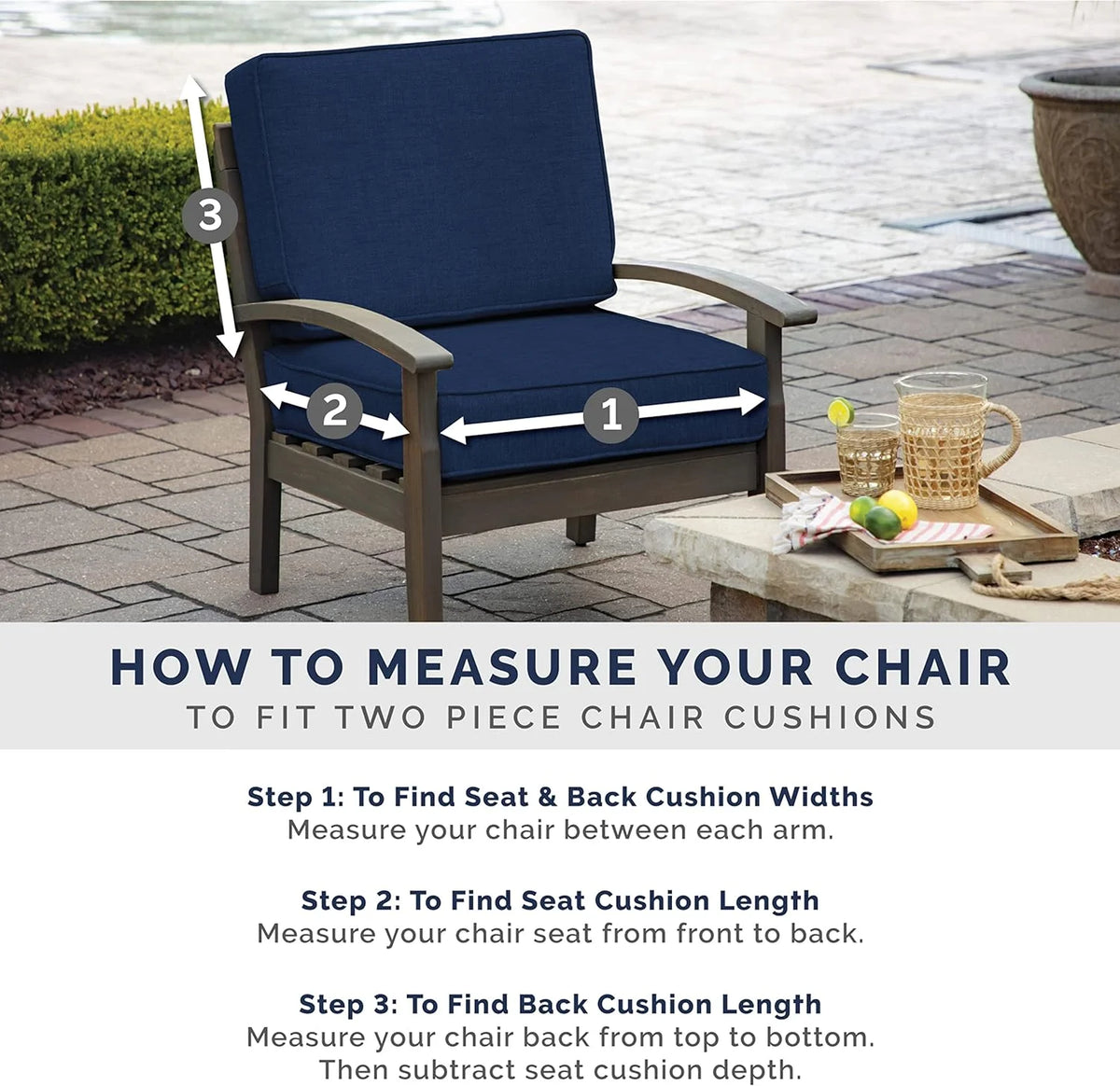 Sapphire Blue Outdoor Dining Chair Cushion 20 X 20 M267