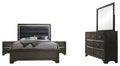 5 Piece Queen Size Gray Wood Bedroom Set X968