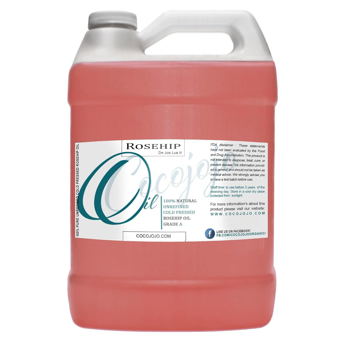 100% Pure Unrefined Cold Pressed Rosehip Oil - 32 Oz J49948