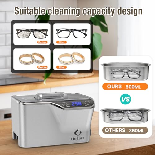 Ultrasonic Jewelry Cleaner 20 Ounces (600ML) with Digital Timer Z283