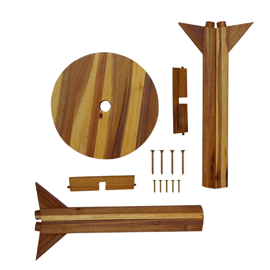 Acacia Wood Stool Round Top Natural Color R95075