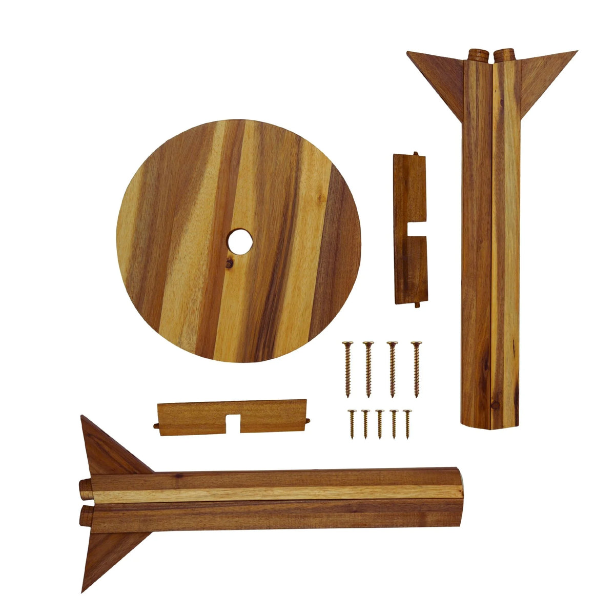 Acacia Wood Stool Round Top Natural Color R95075