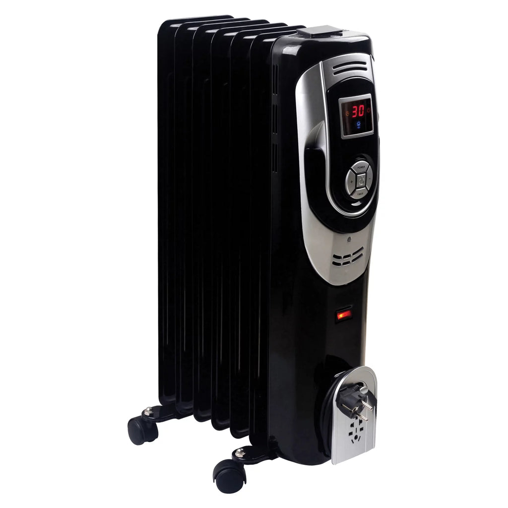 3-Setting 1,500-Max 7-Fin Portable Oil-Filled Radiator Heater with Digital Display U6712