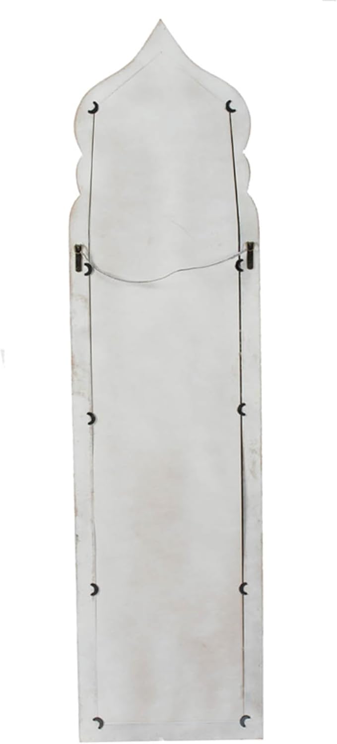 Vintage Weathered White Full Length Floor Mirror Y1560