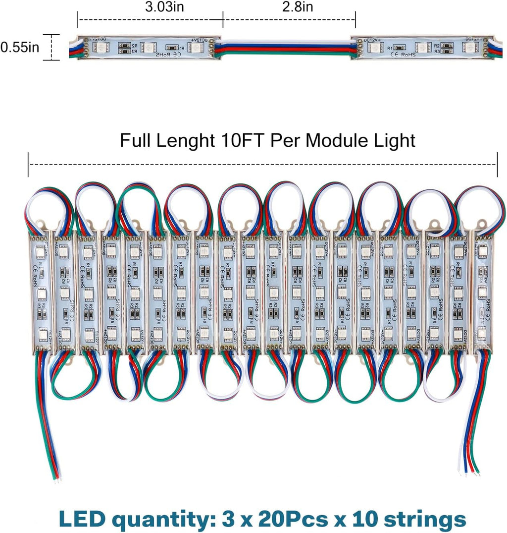 200Pcs Waterproof RGB LED Module Light for Storefront Signs G305283