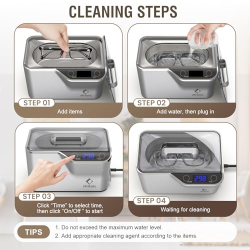 Ultrasonic Jewelry Cleaner 20 Ounces (600ML) with Digital Timer Z283