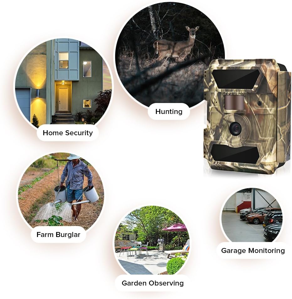 Trail Camera with Night Vision No Glow, 0.4s Trigger Time Waterproof D263509
