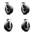 10 Inch Swivel Caster with Brake Semi-Pneumatic Wheel Pack of 2 E785955