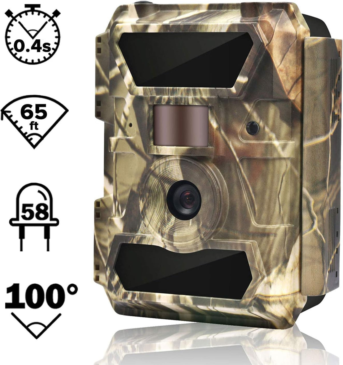 Trail Camera with Night Vision No Glow, 0.4s Trigger Time Waterproof D263509