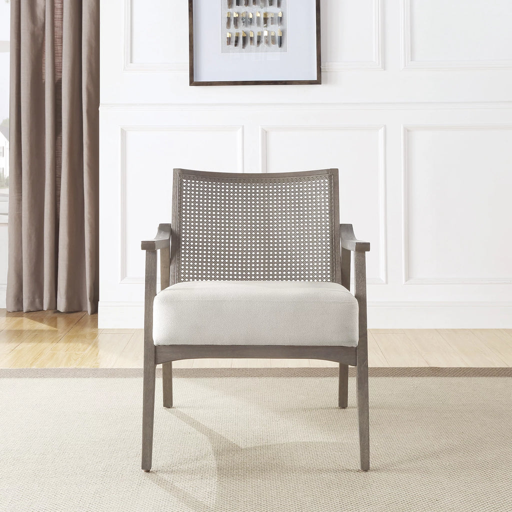 Linen Cream Fabric Arm Chair R6238