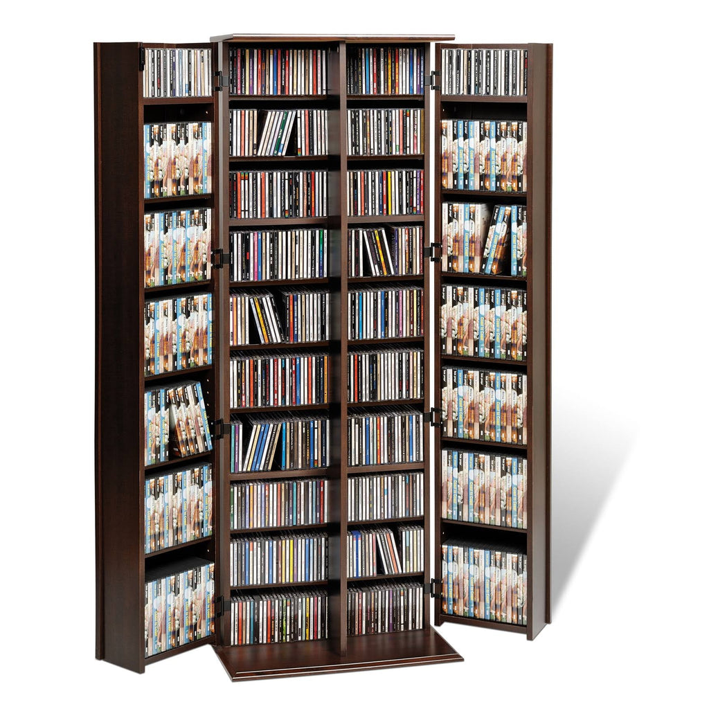 Espresso Locking Media Storage Cabinet with Shaker Doors A3383