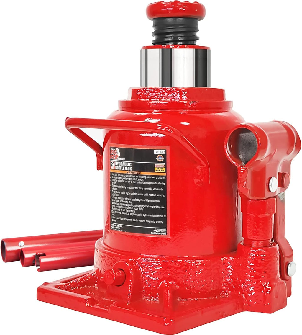 20 Ton Hydraulic Bottle Jack, Red, Pack of 2 A651005