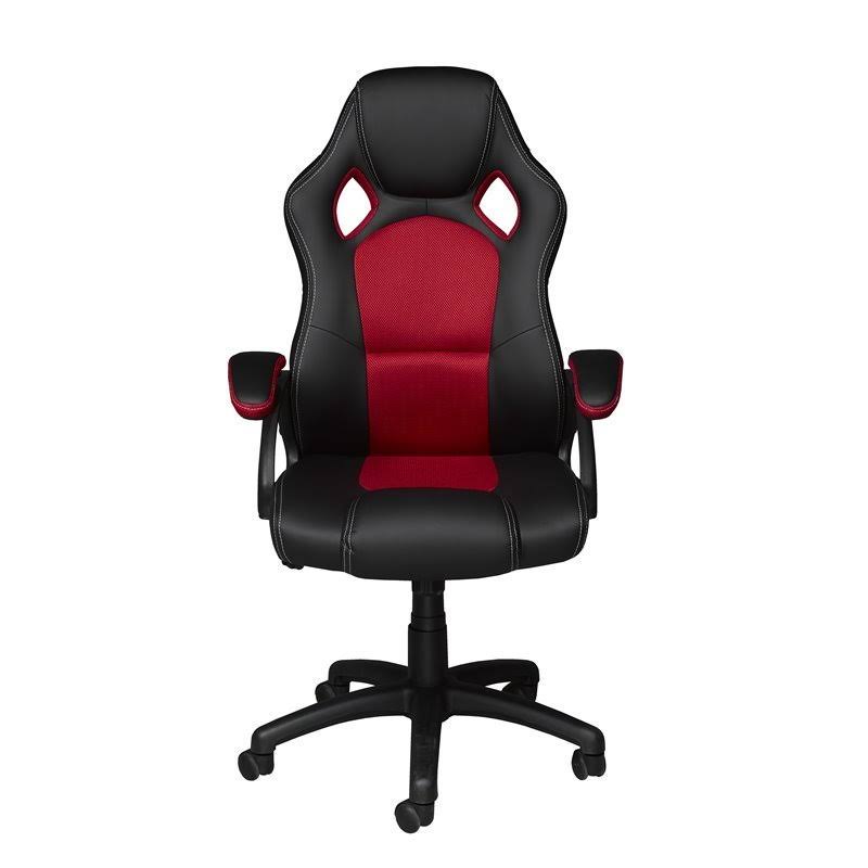 Ergonomic High-Back Executive Office Chair in Black Red I10778