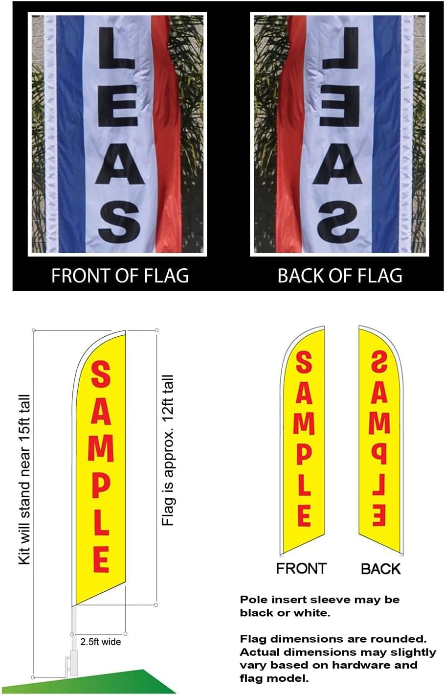 White Feather Flag with 15 ft Pole Kit and Ground Spike B717645