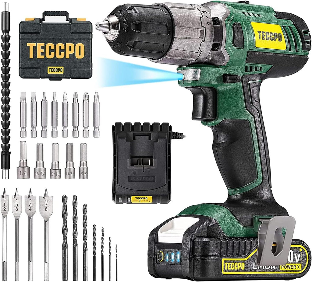 Cordless Drill Set, 29Pcs Power Drill Set, 310 In-lbs, 2-Speed, 21+1 Torque Setting, 2.0Ah Battery & Fast Charger J497