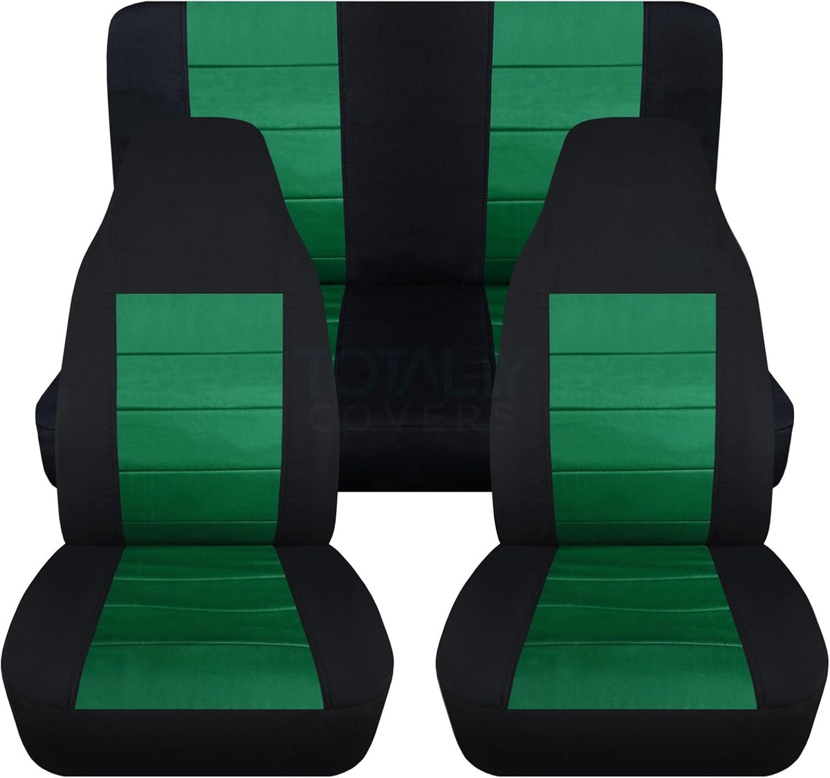 Black & Purple Full Set Front & Rear Seat Covers for 2-Door Jeep Wrangler TJ D644937