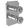 Aged Brass Square Thermostatic Trim Plate with Handle C166649