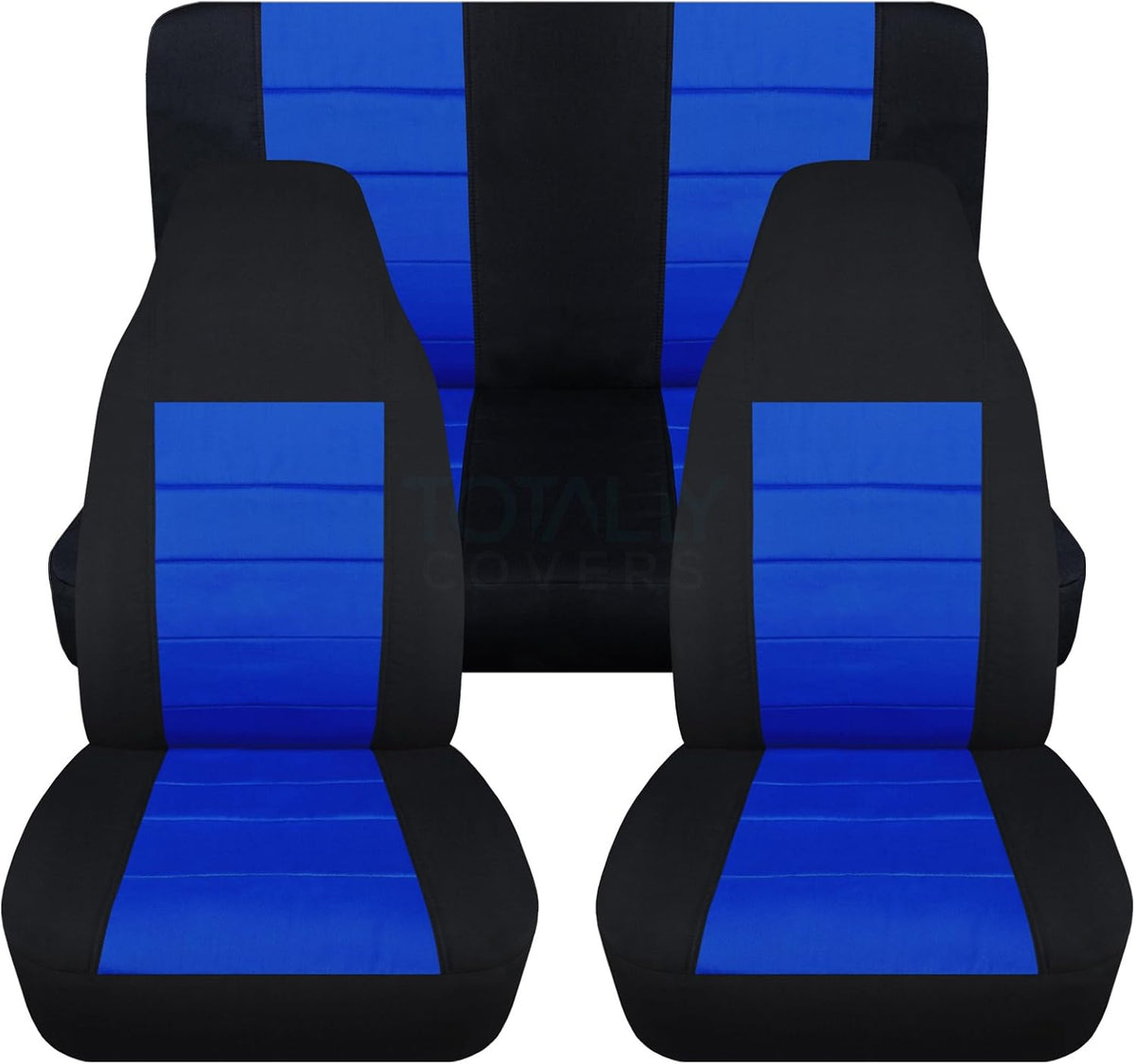 Black & Purple Full Set Front & Rear Seat Covers for 2-Door Jeep Wrangler TJ D644937