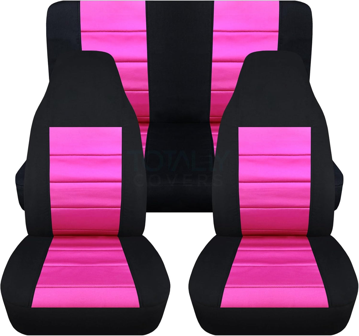 Black & Purple Full Set Front & Rear Seat Covers for 2-Door Jeep Wrangler TJ D644937