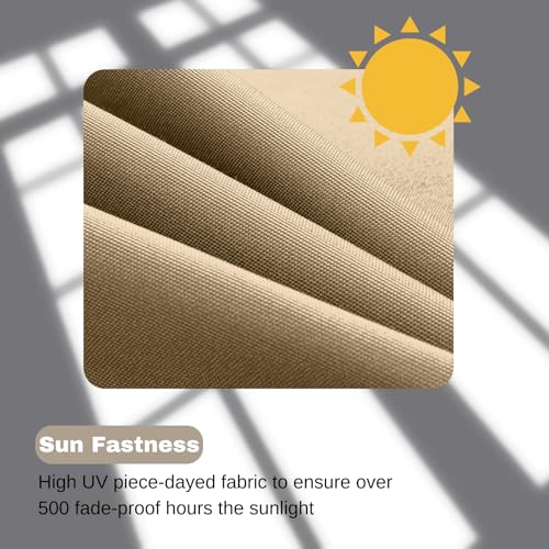 Outdoor Chair Cushions Set of 4, 17" x 17" x 3" Thick D-Shaped Waterproof with Ties N599