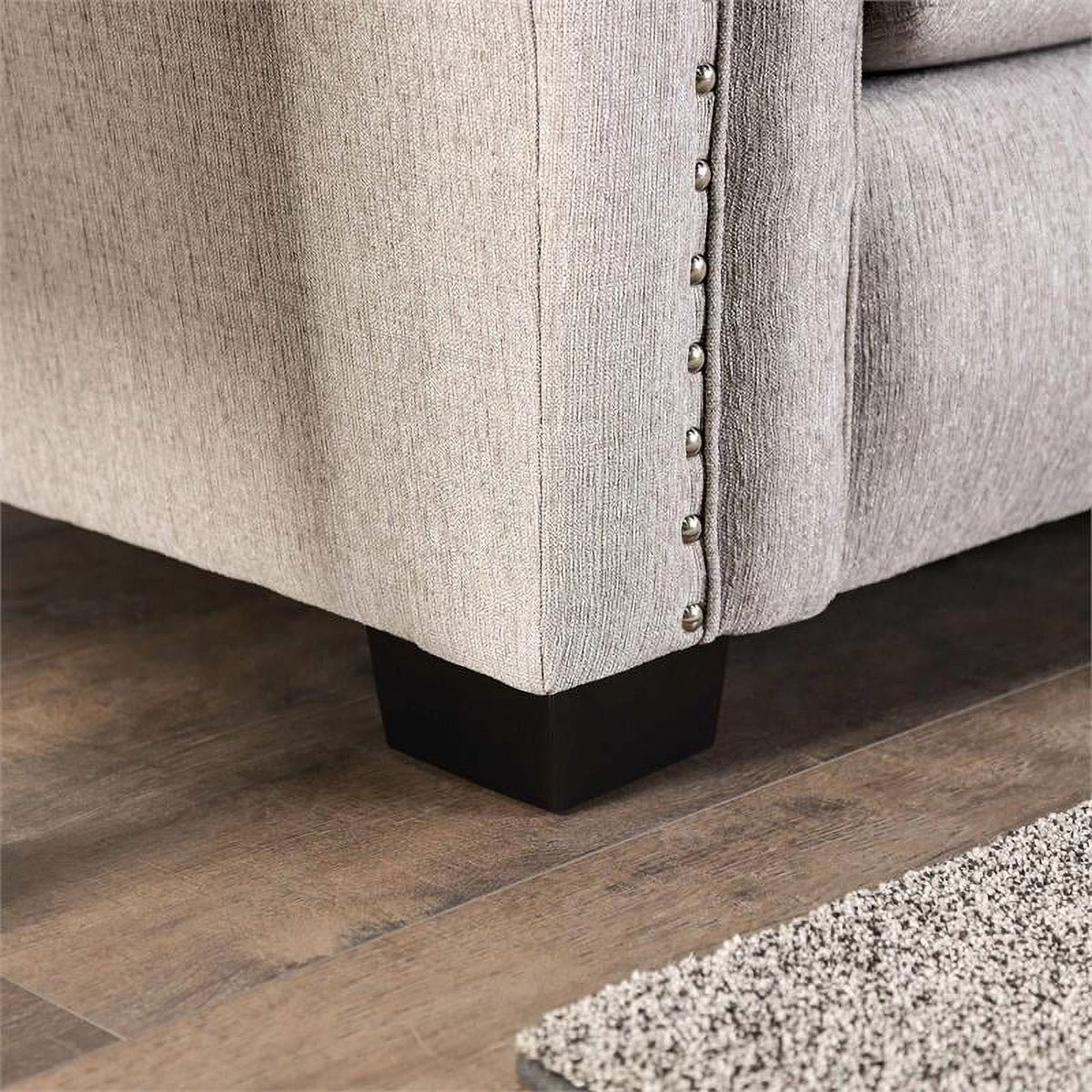 Light Taupe Brown Fabric Sofa M95243