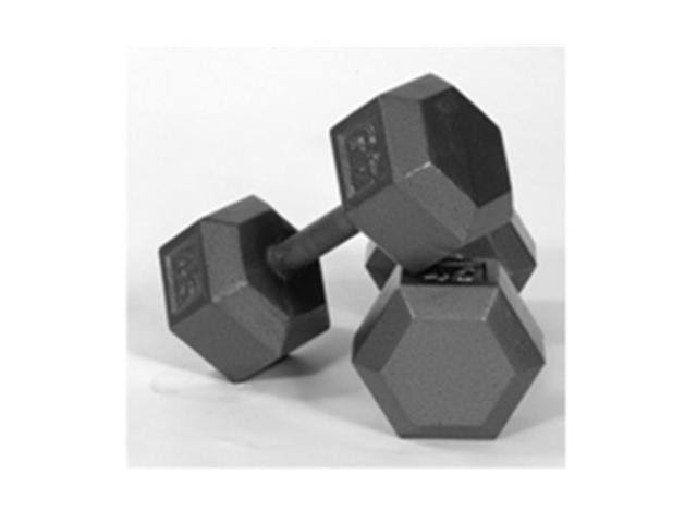 Solid Gray Cast Iron Hex Dumbbell 45 lb E629