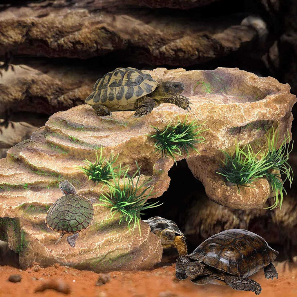 Resin Basking Platform Rectangular Aquarium Turtle Tank Decorations L6462