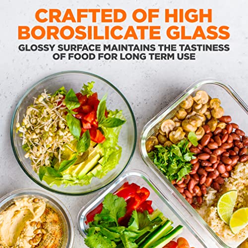 12-Piece Airtight Glass Food Storage Containers with Lids, Gray Y406849
