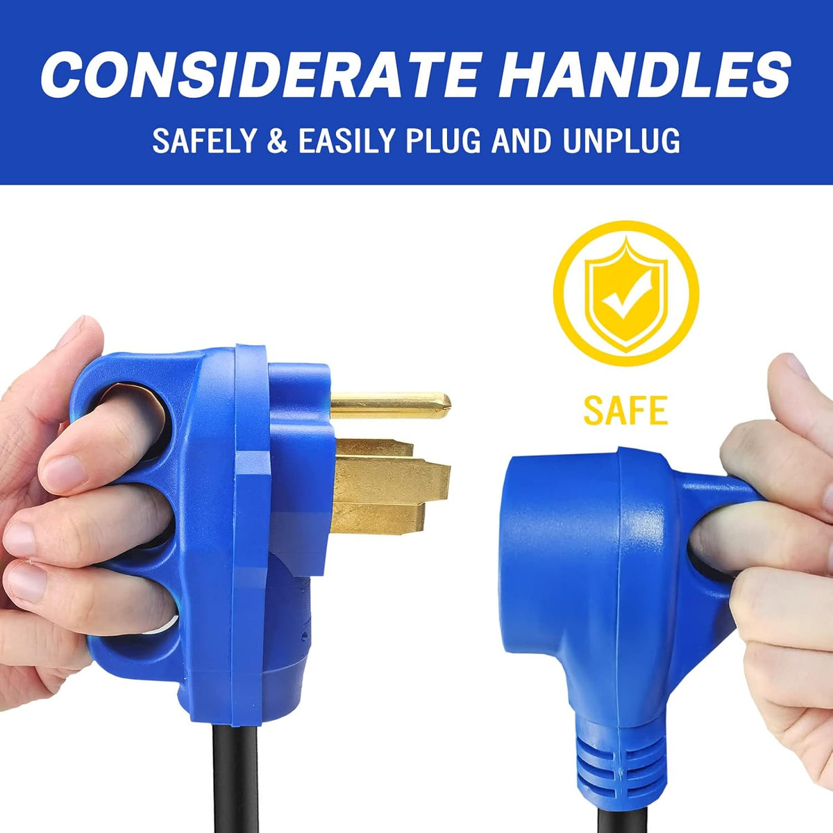 50 Amp to 30 Amp RV Adapter with Grip Handle, 12 Inch Pack of 2 W6238