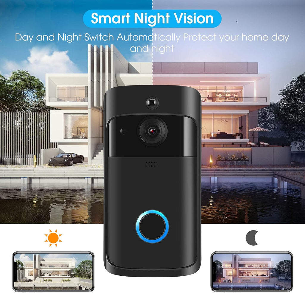 Wireless Doorbell Camera with Chime, Motion Detection, 2-Way Audio, Night Vision P794412