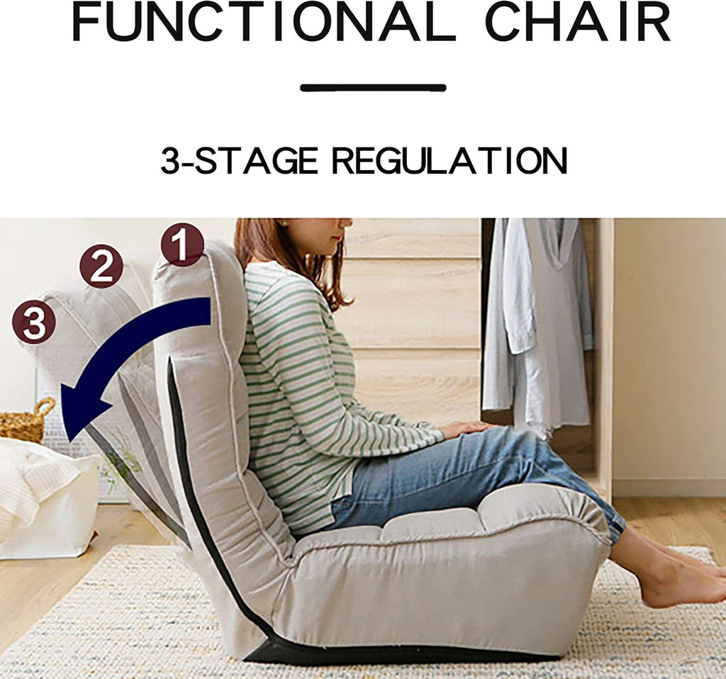 Grey Adjustable Floor Chaise Lounge Chair R71658