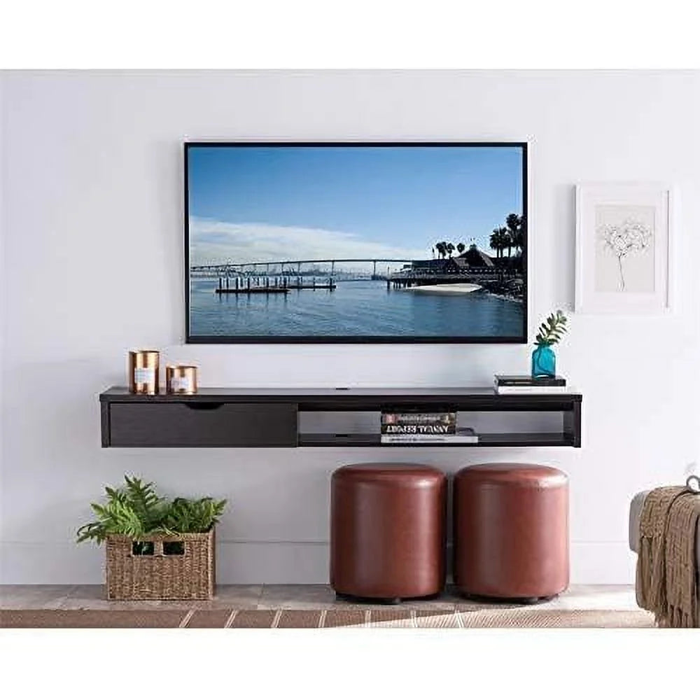 Cappuccino Wood Floating TV Stand P6758