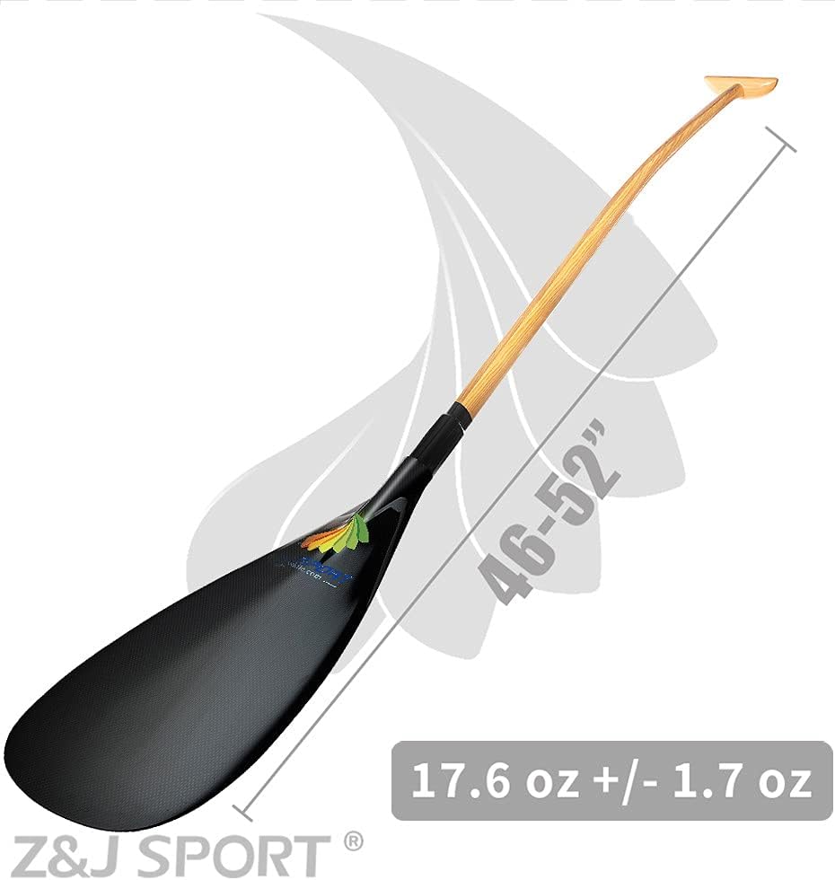 Outrigger Canoe Paddle with Carbon Blade and Wood Bent Shaft U525