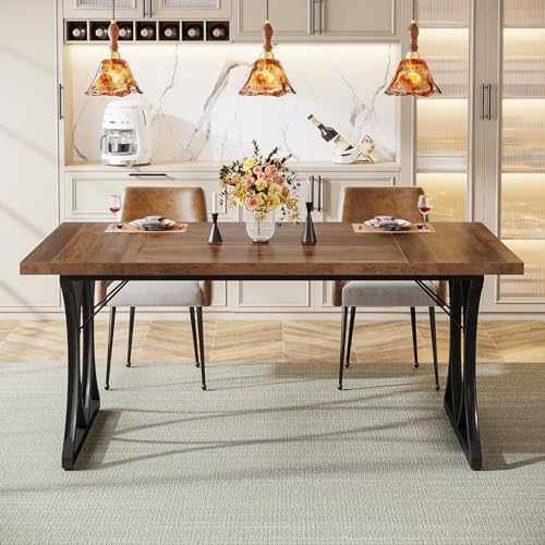 Brown Black Rectangle Dining Table R286057