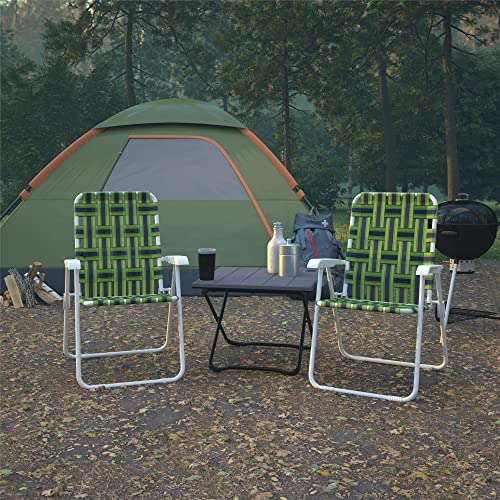 2-Pack Blue and Green Folding Lawn Chairs B174400