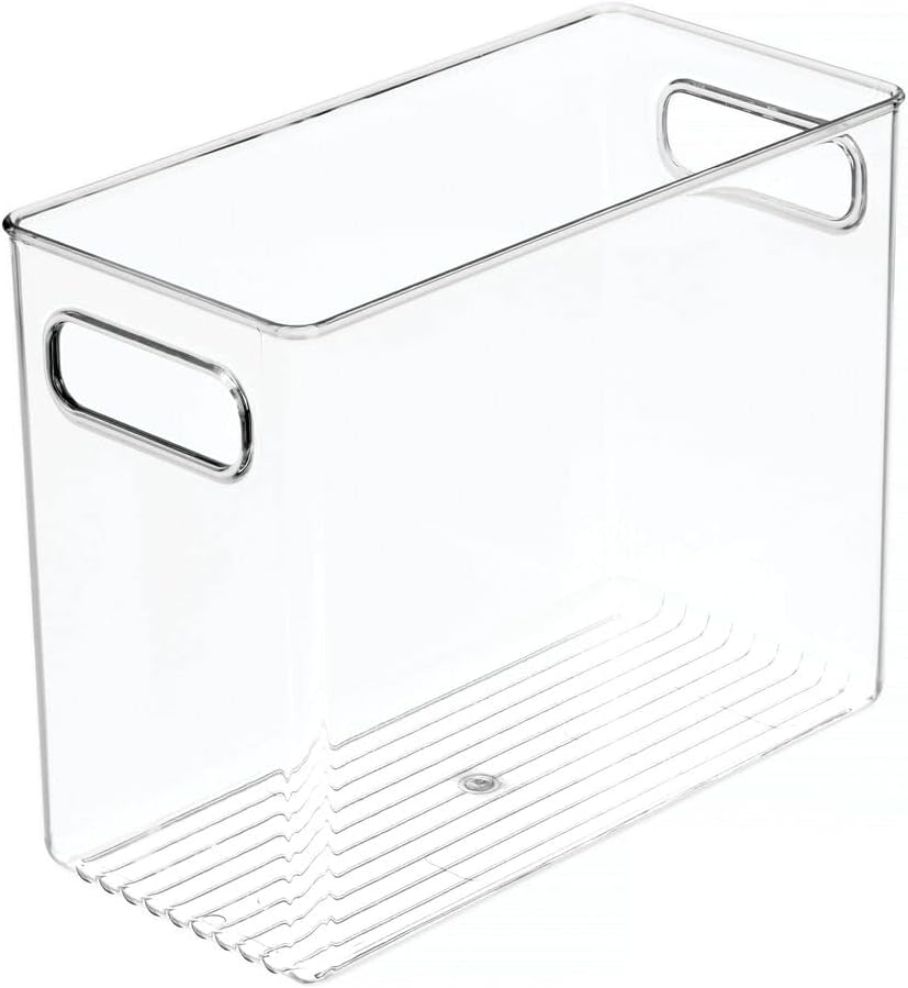 Clear Plastic Storage Basket Bin with Handles H3390