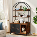 Cat Litter Box Enclosure Furniture with Shelves and Doors W417