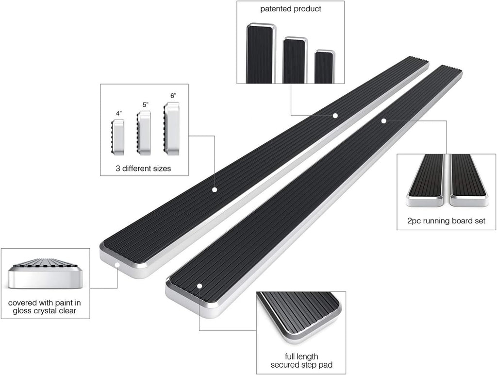5in Running Boards for Dodge Ram 1500 Crew Cab U7205