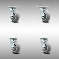 Thermoplastic Rubber Swivel Caster Set of 4 with Bolt on Locks A81336