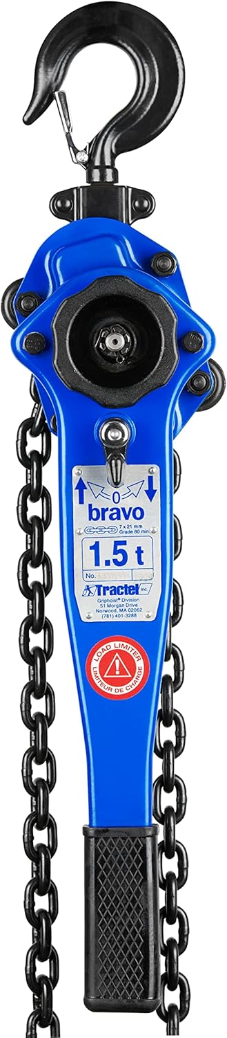 Lever Chain Hoist, 3/4 Ton Capacity, 10 ft Lift Z25121