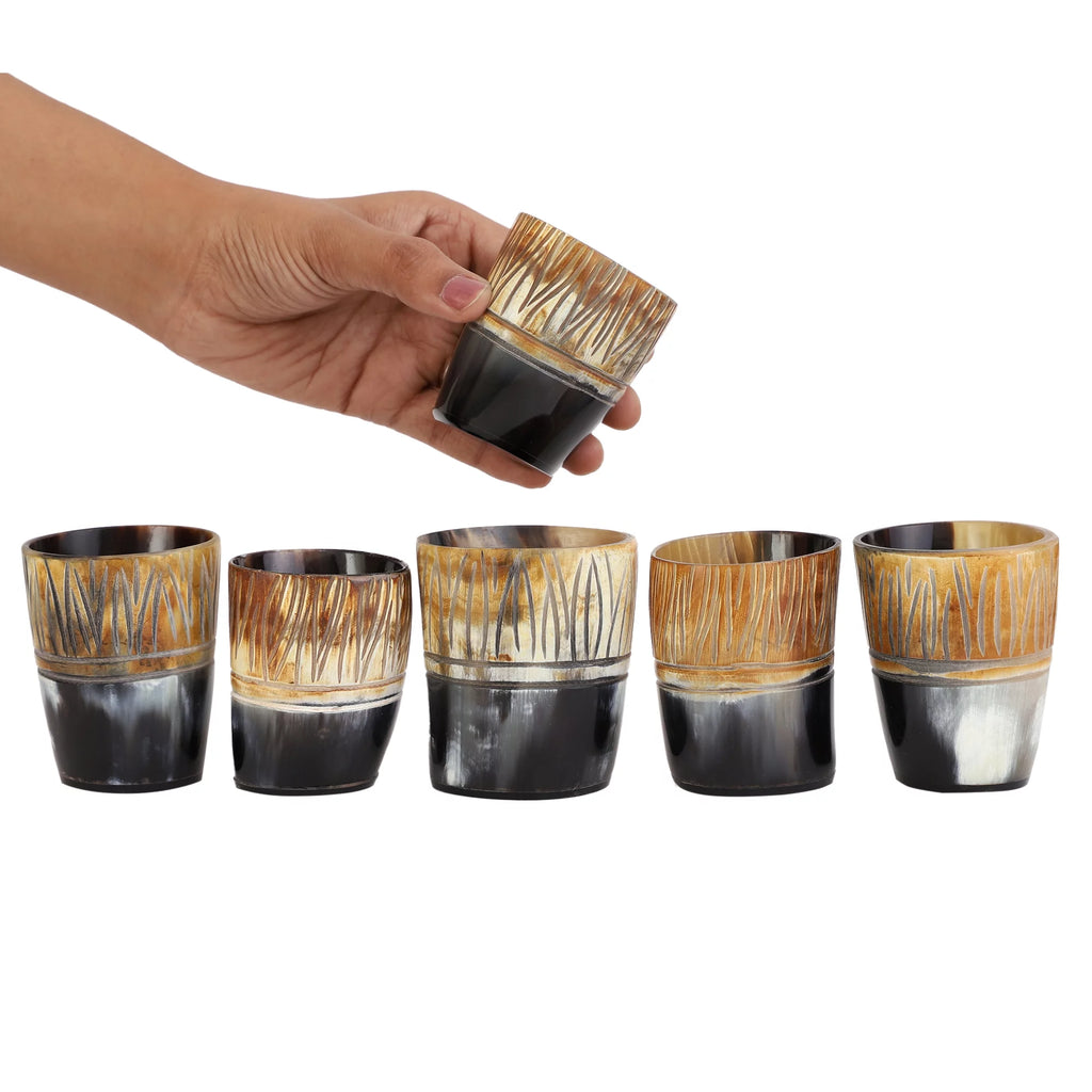 Drinking Horn Shot Cup Glass Ceramic Food Safe 6 Pack O258