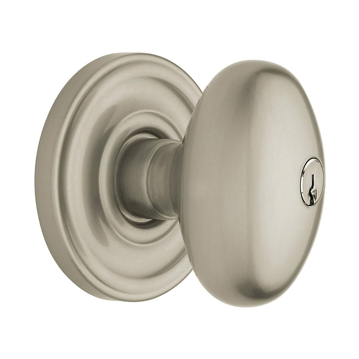 Egg Satin Nickel Keyed Entry Door Knob F8122