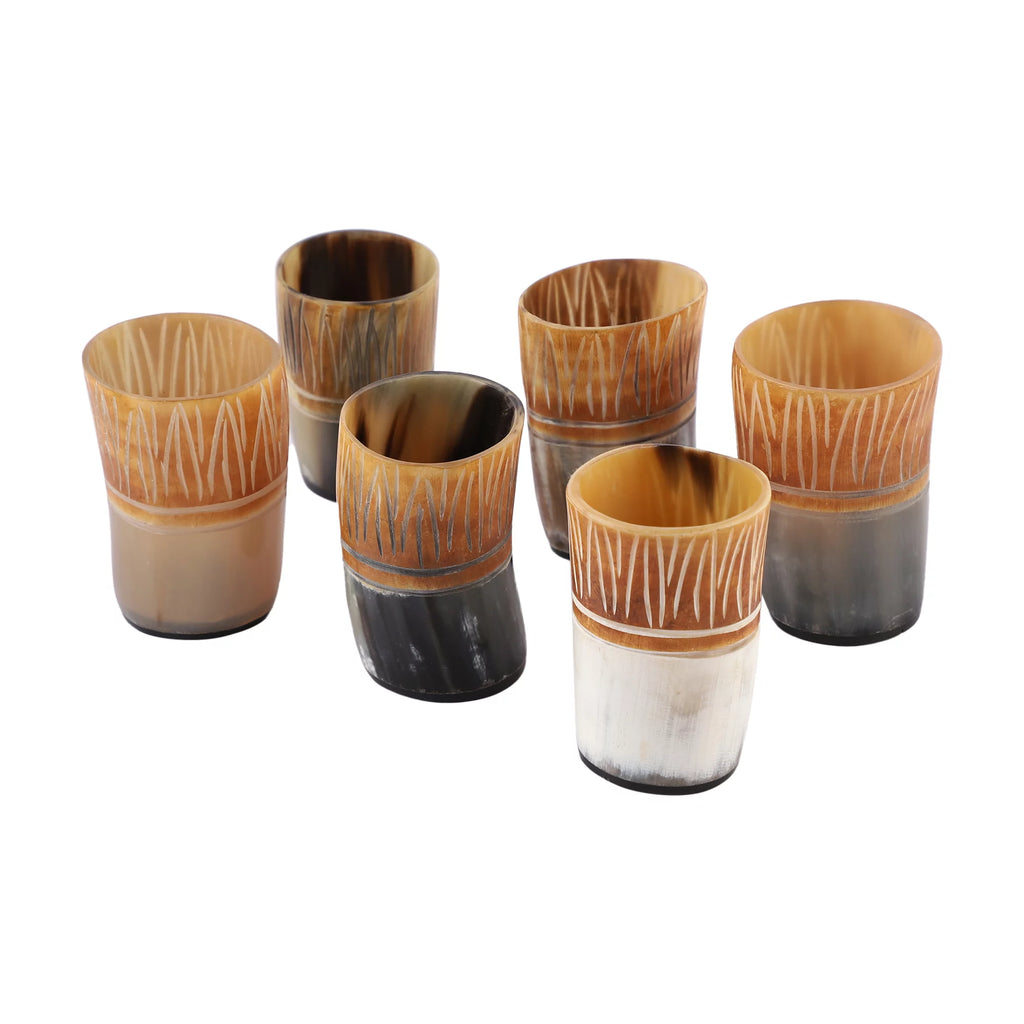 Drinking Horn Shot Cup Glass Ceramic Food Safe 6 Pack O258