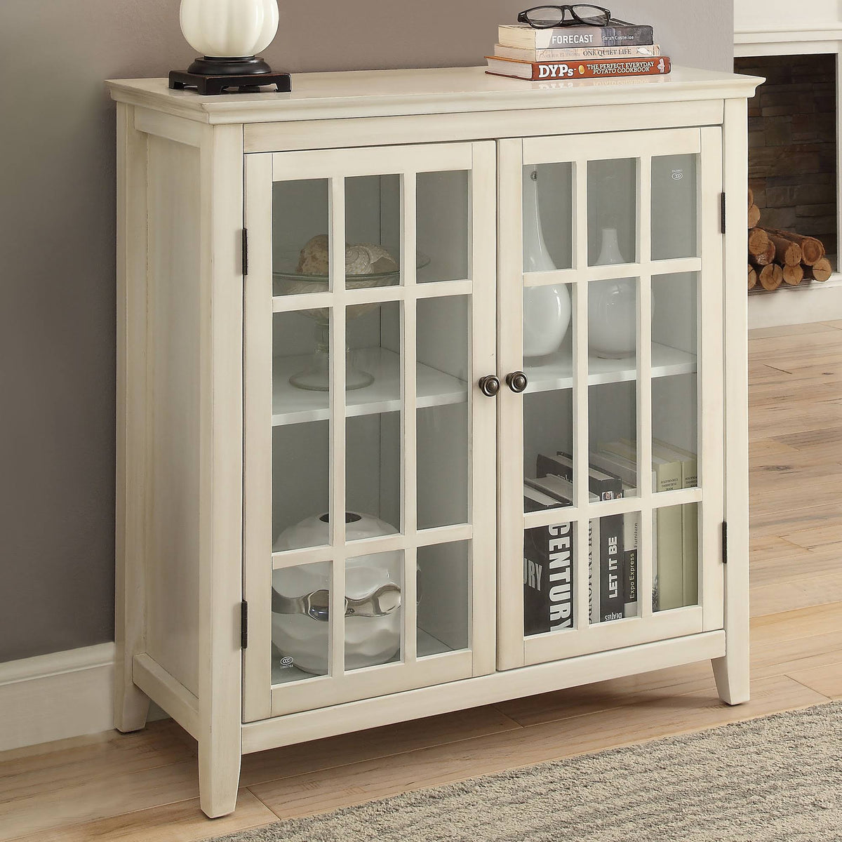 Egg Shell White 2 Door Accent Cabinet L860521
