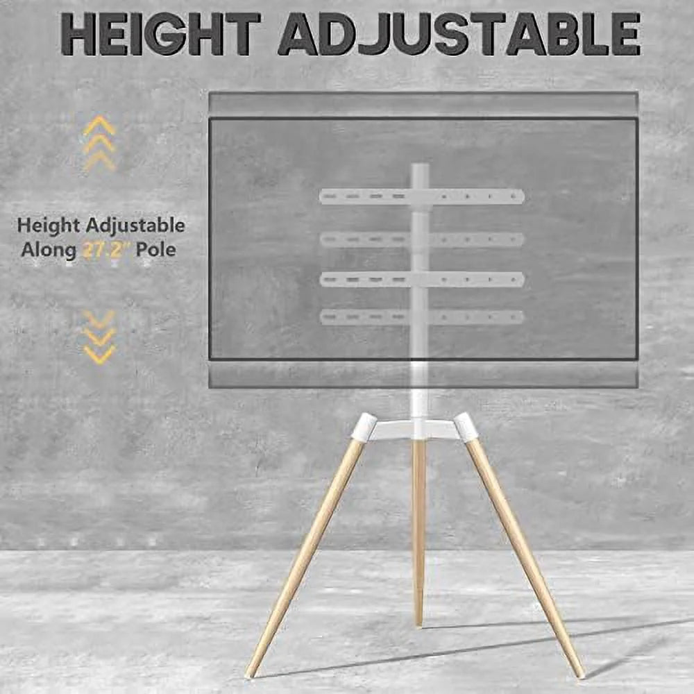 Tripod Easel TV Stand for 37–65 Inch LED LCD Curved Screen TVs up to 77 lbs Height Adjustable with Cable Management and 180° Swivel A712